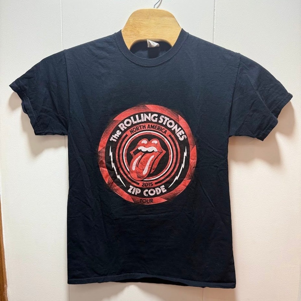 The Rolling Stones‎ Zip Code Tour 2015 T-Shirt Mens Medium Black Concert Tee